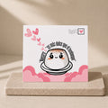 Chévereh Tembleque postcard featuring a cute dessert illustration with hearts and Spanish text. Perfect for Valentine's Day.