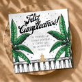 Chévereh Coquí Birthday Card digital download features a cute frog on a fence with banana leaves and Spanish text.