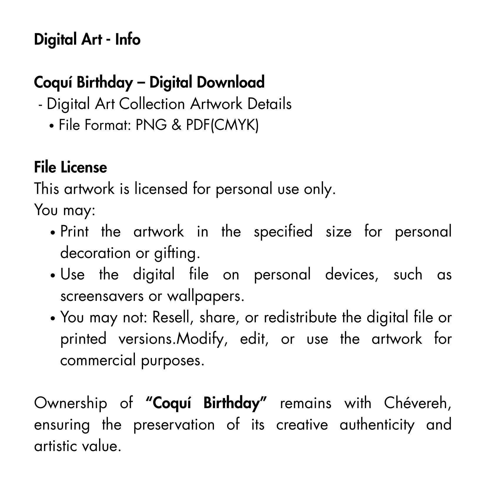Chévereh Coquí Birthday digital download card with frog and banana leaves. Includes Spanish text.