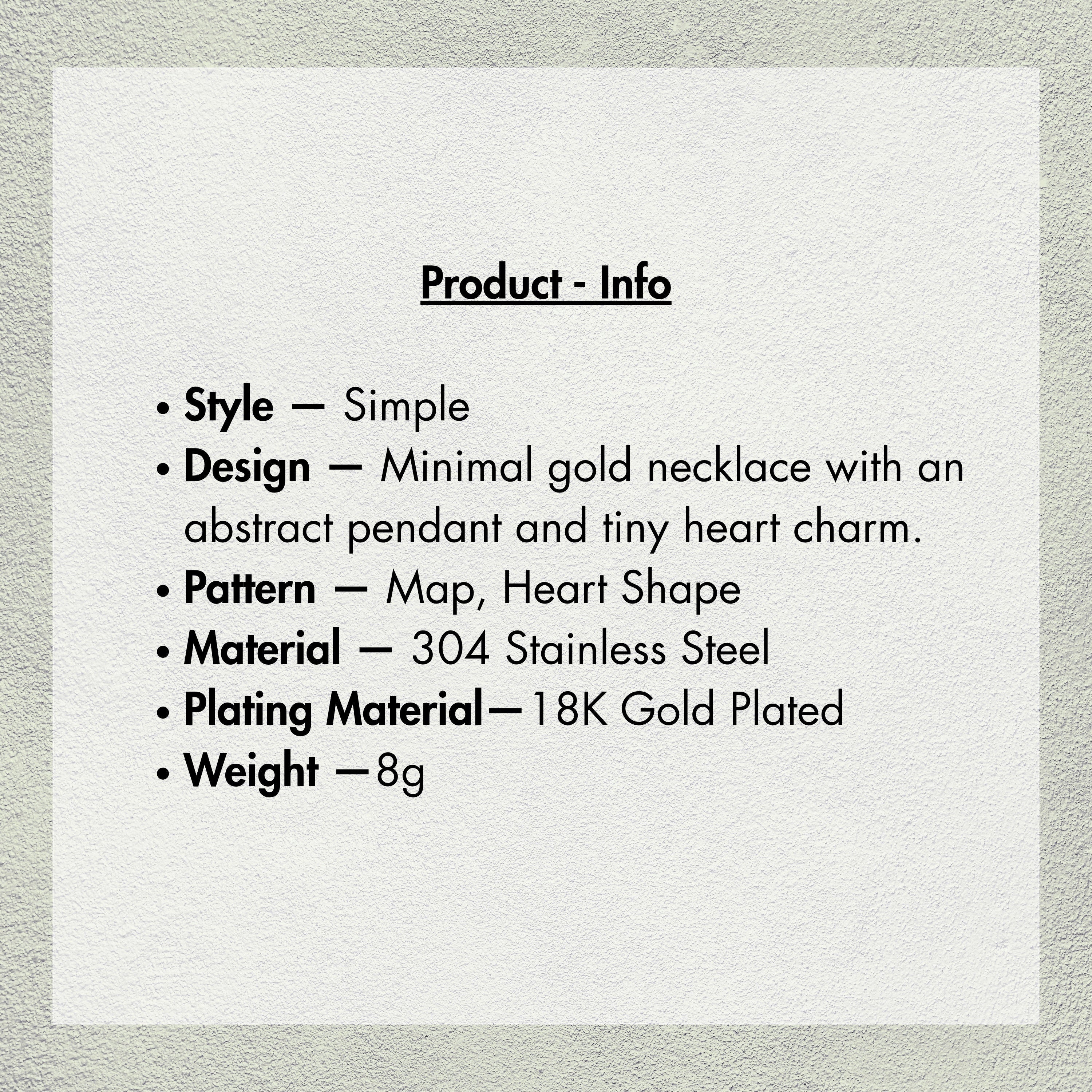 Chévereh gold-tone stainless steel necklace with island outline pendant and heart charm.