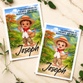 Chévereh Digital Jibarito 1st birthday invitation with a cute boy in traditional attire, straw hat, and basket with plantains and Puerto Rican flag.