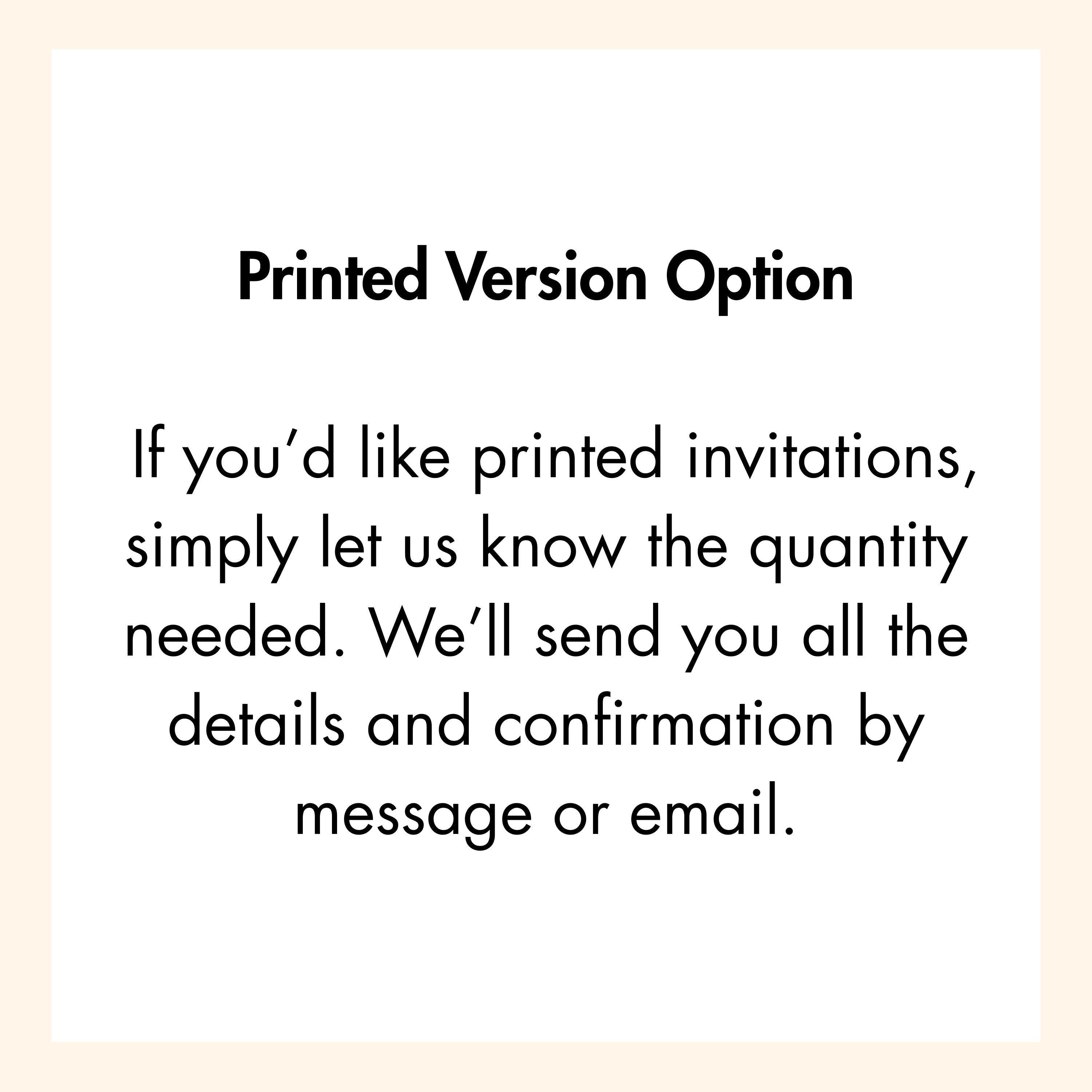 Chévereh printed invitation option information card for Jibarita first birthday party