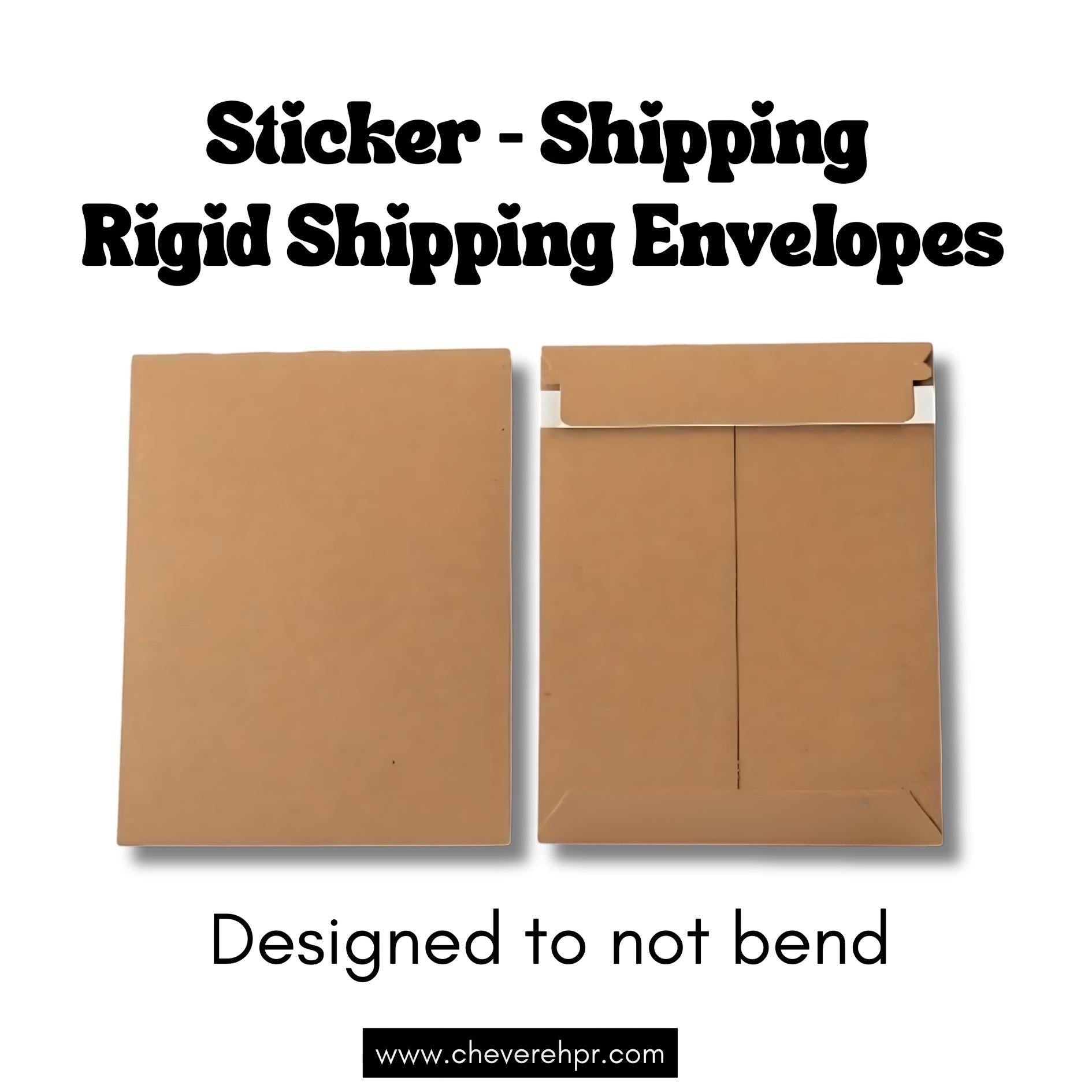 Chévereh Rigid Shipping Envelopes, designed to not bend. Brown cardboard mailers.