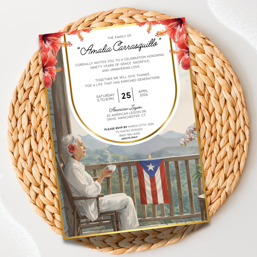 Abuelita Birthday Invitation  Digital Download | Puerto Rican Inspired Invite | Printable PDF & PNG