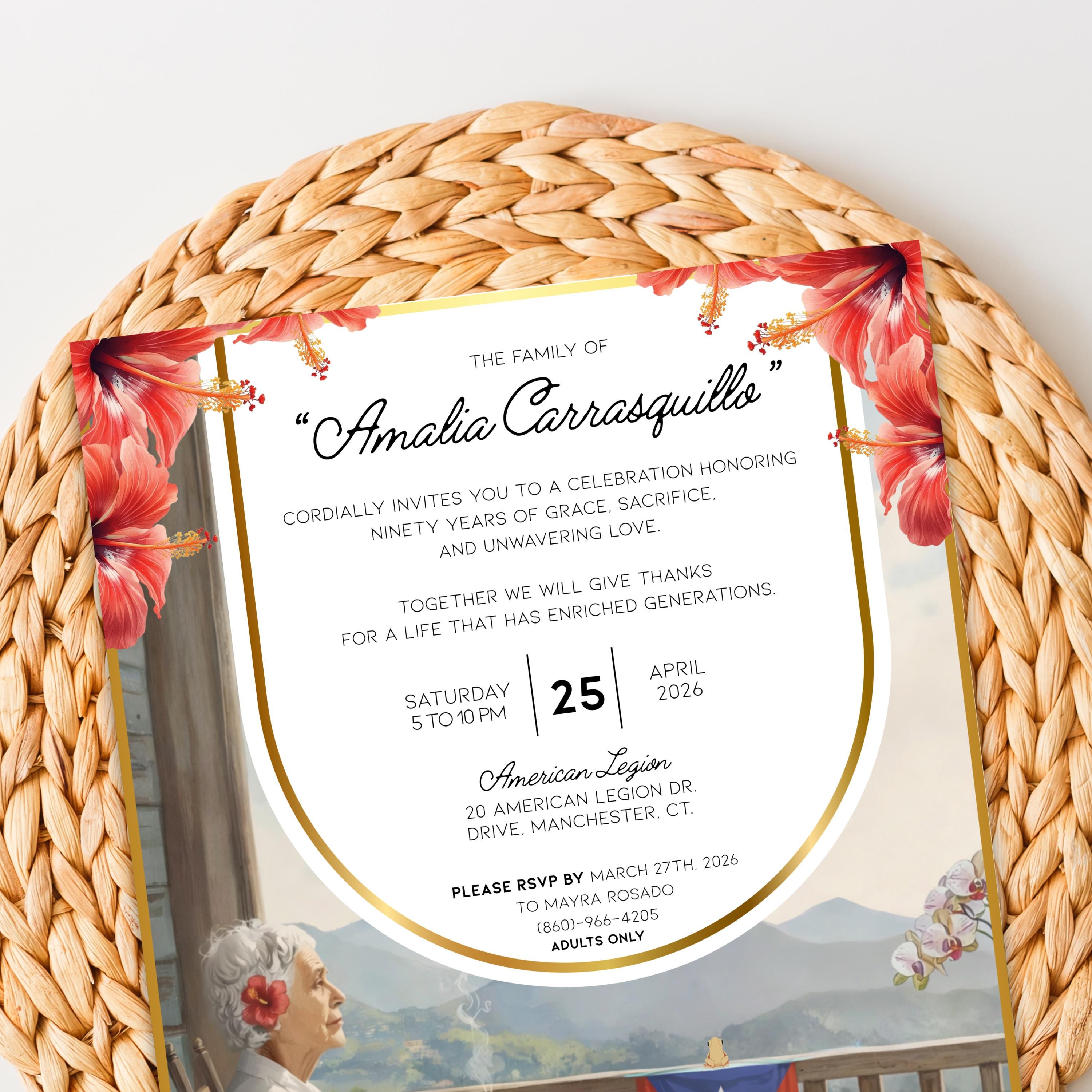 Abuelita Birthday Invitation  Digital Download | Puerto Rican Inspired Invite | Printable PDF & PNG