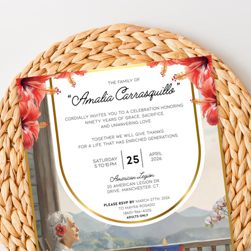 Abuelita Birthday Invitation  Digital Download | Puerto Rican Inspired Invite | Printable PDF & PNG